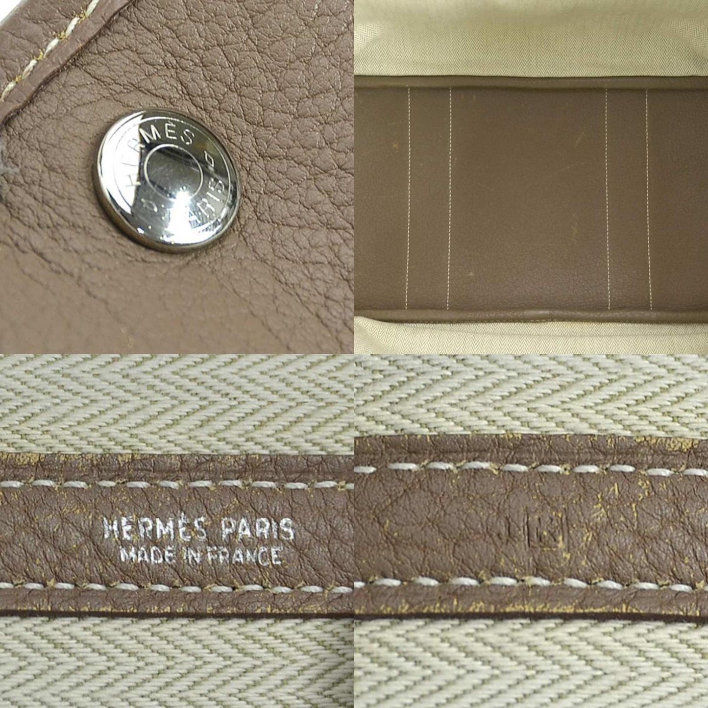 Hermès Gray Leather Garden Party