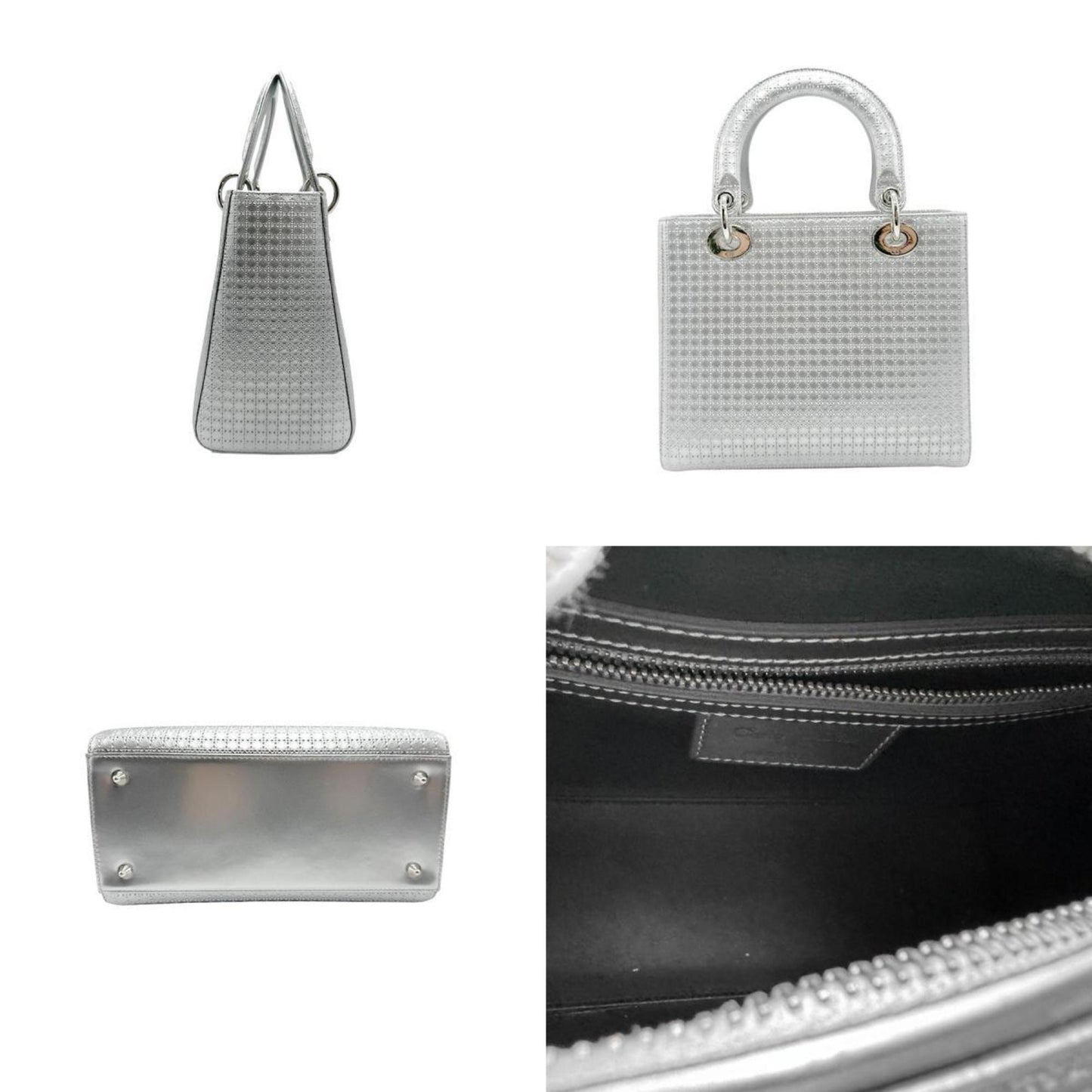 Dior Silver Leather Lady Dior