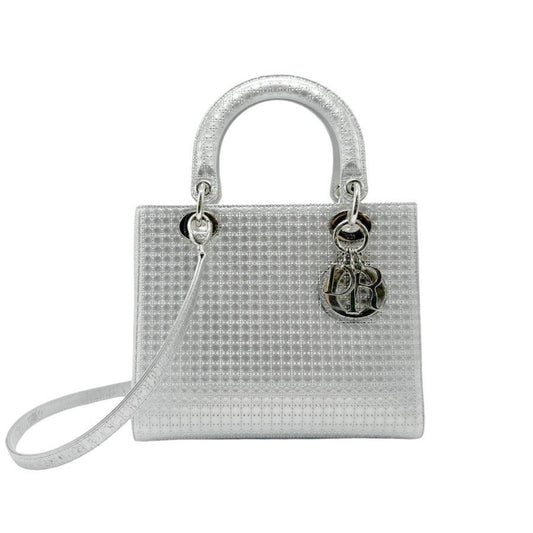 Dior Silver Leather Lady Dior