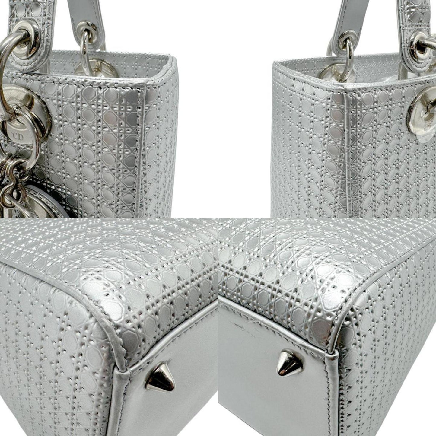 Dior Silver Leather Lady Dior