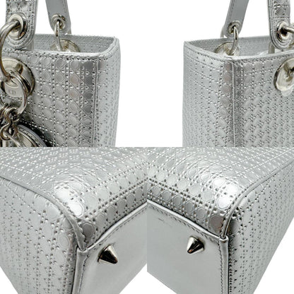 Dior Silver Leather Lady Dior