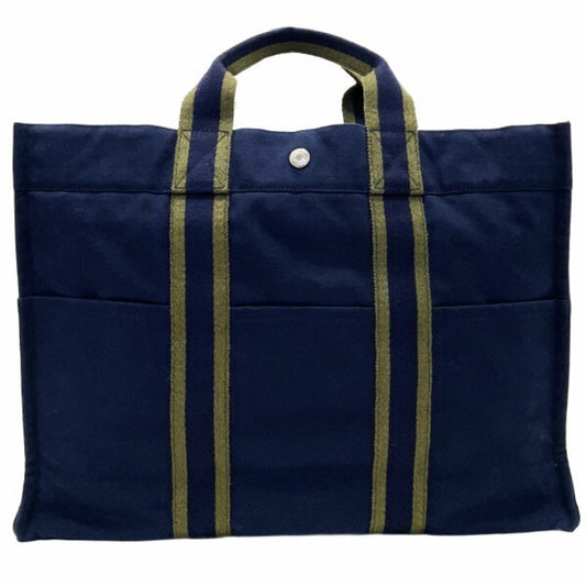 Hermès Blue Canvas Fourre Tout