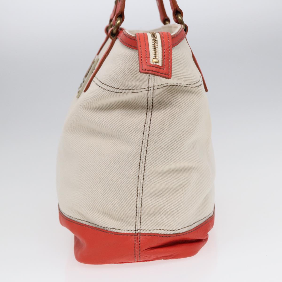 Burberry White Canvas Tote