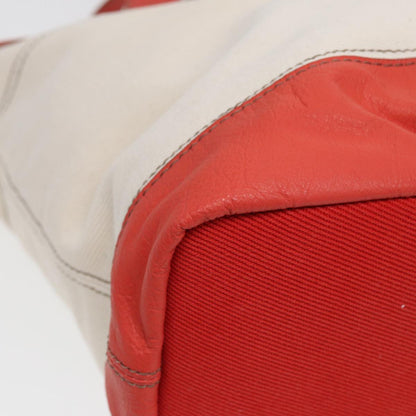 Burberry White Canvas Tote