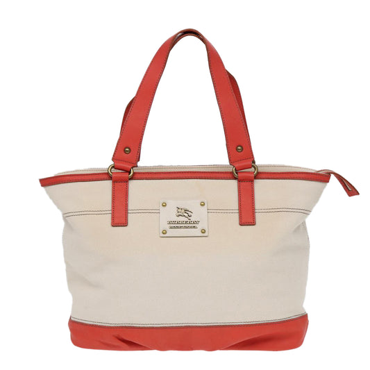 Burberry White Canvas Tote