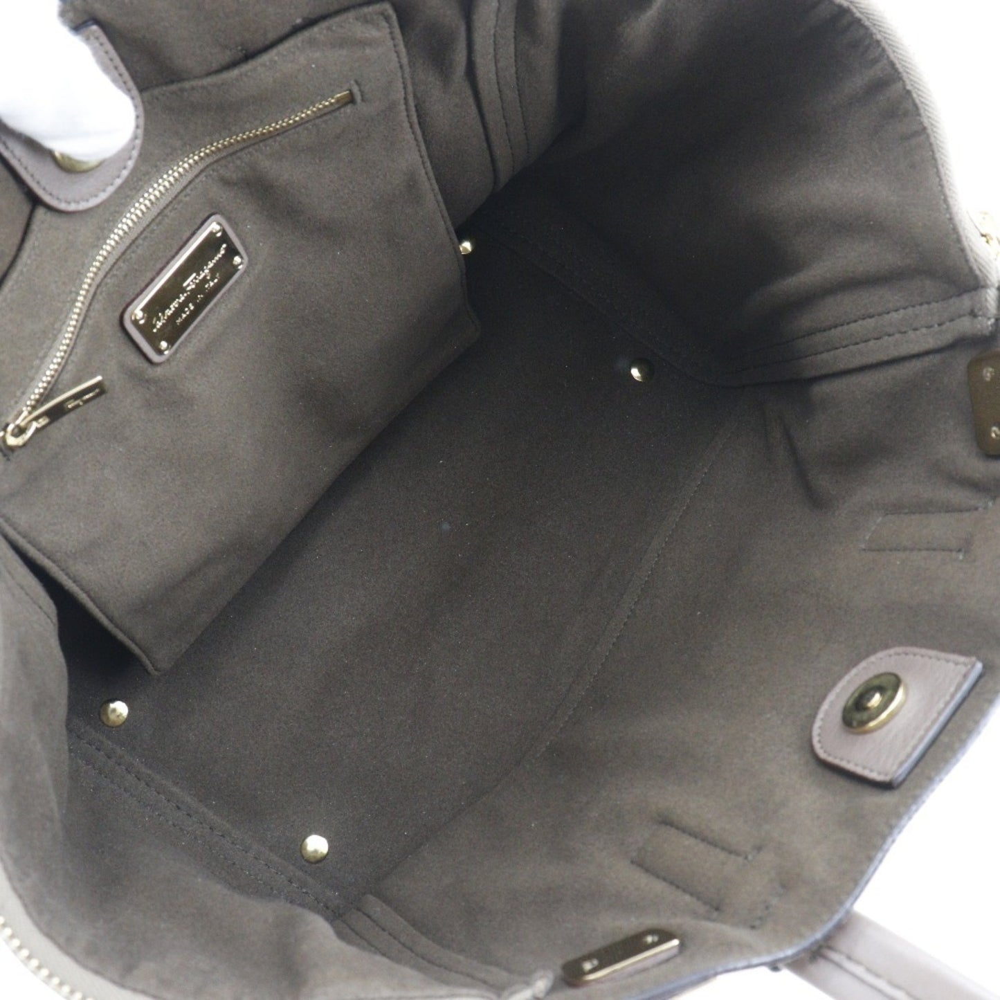Salvatore Ferragamo Brown Leather Gancini