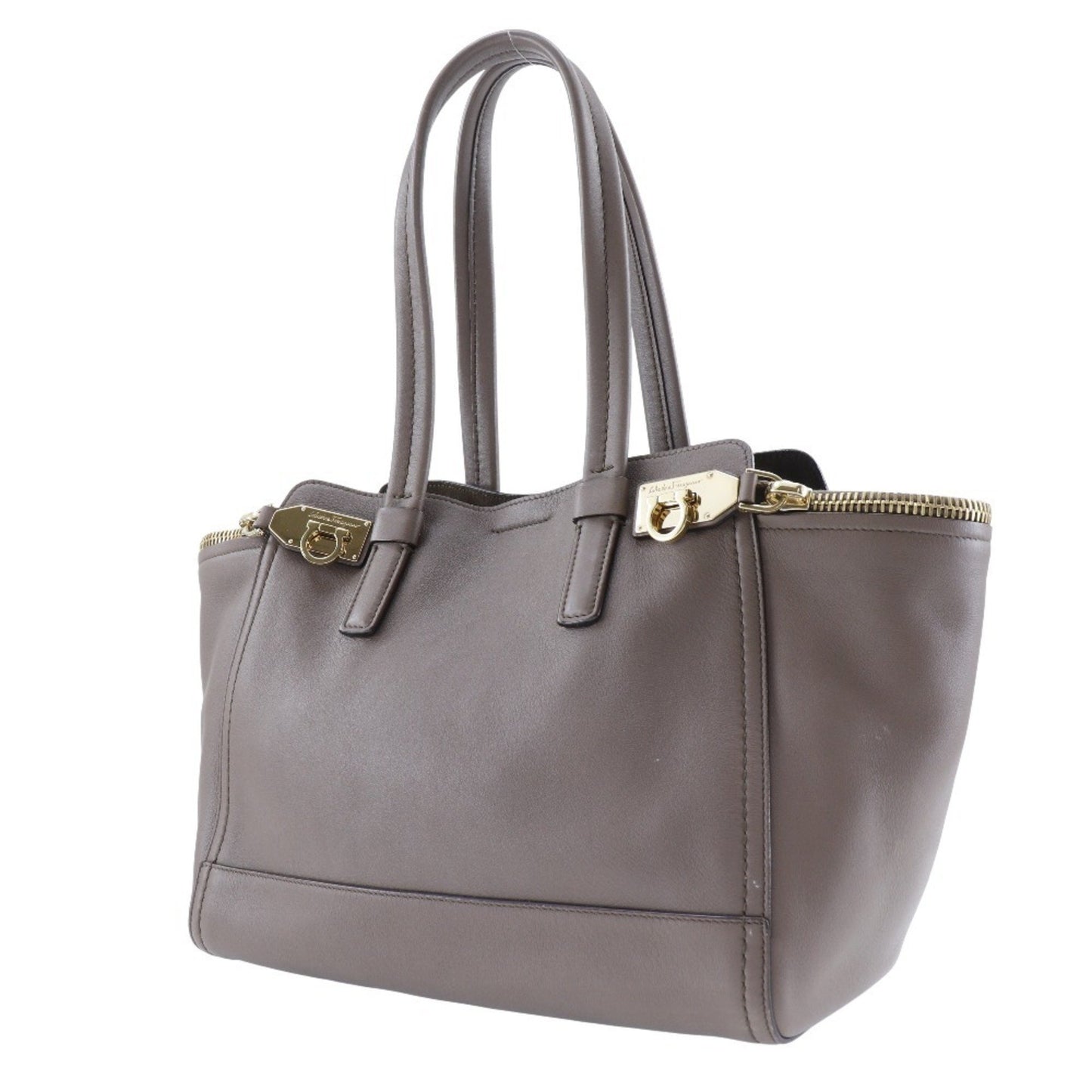 Salvatore Ferragamo Brown Leather Gancini