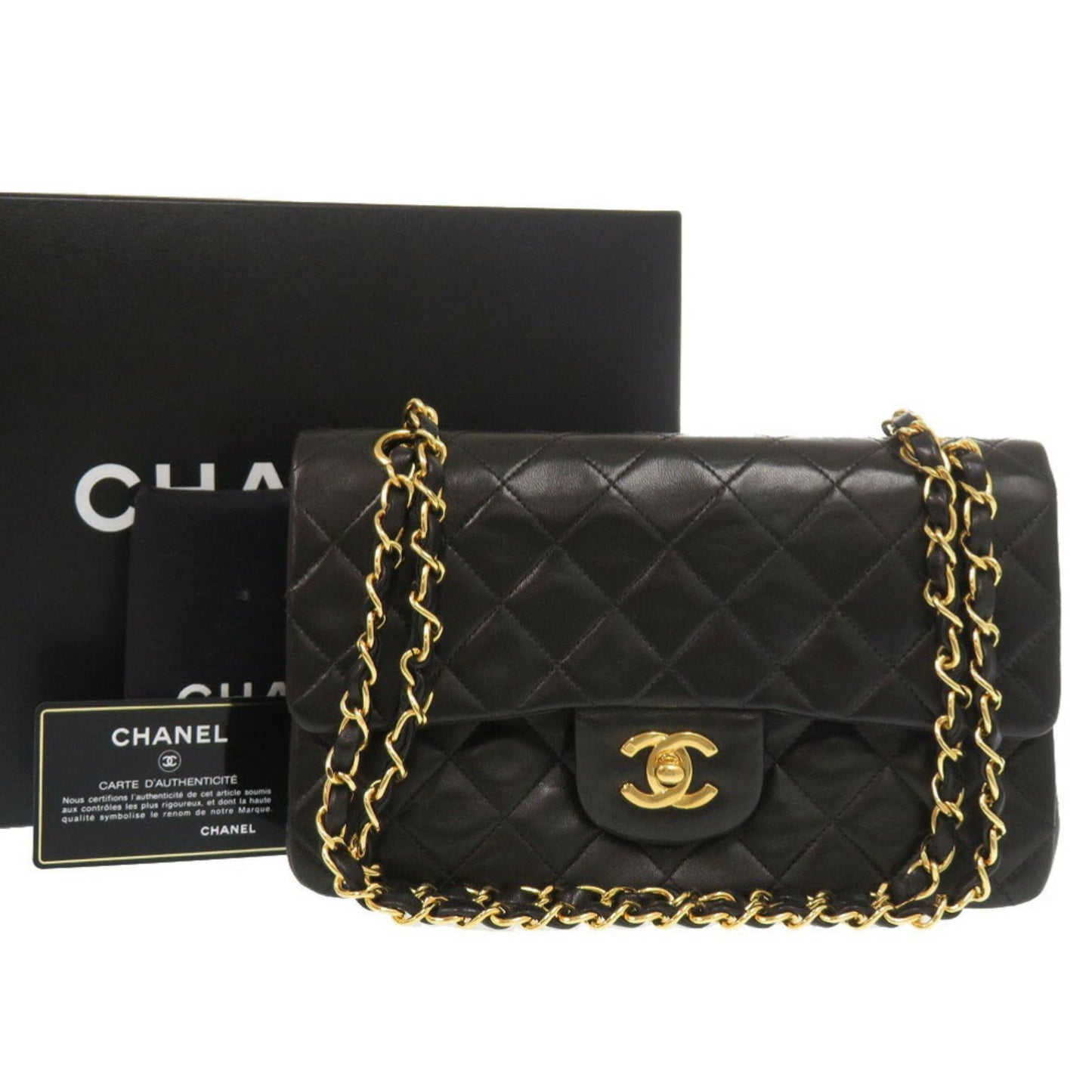 Chanel Black Leather Timeless 23