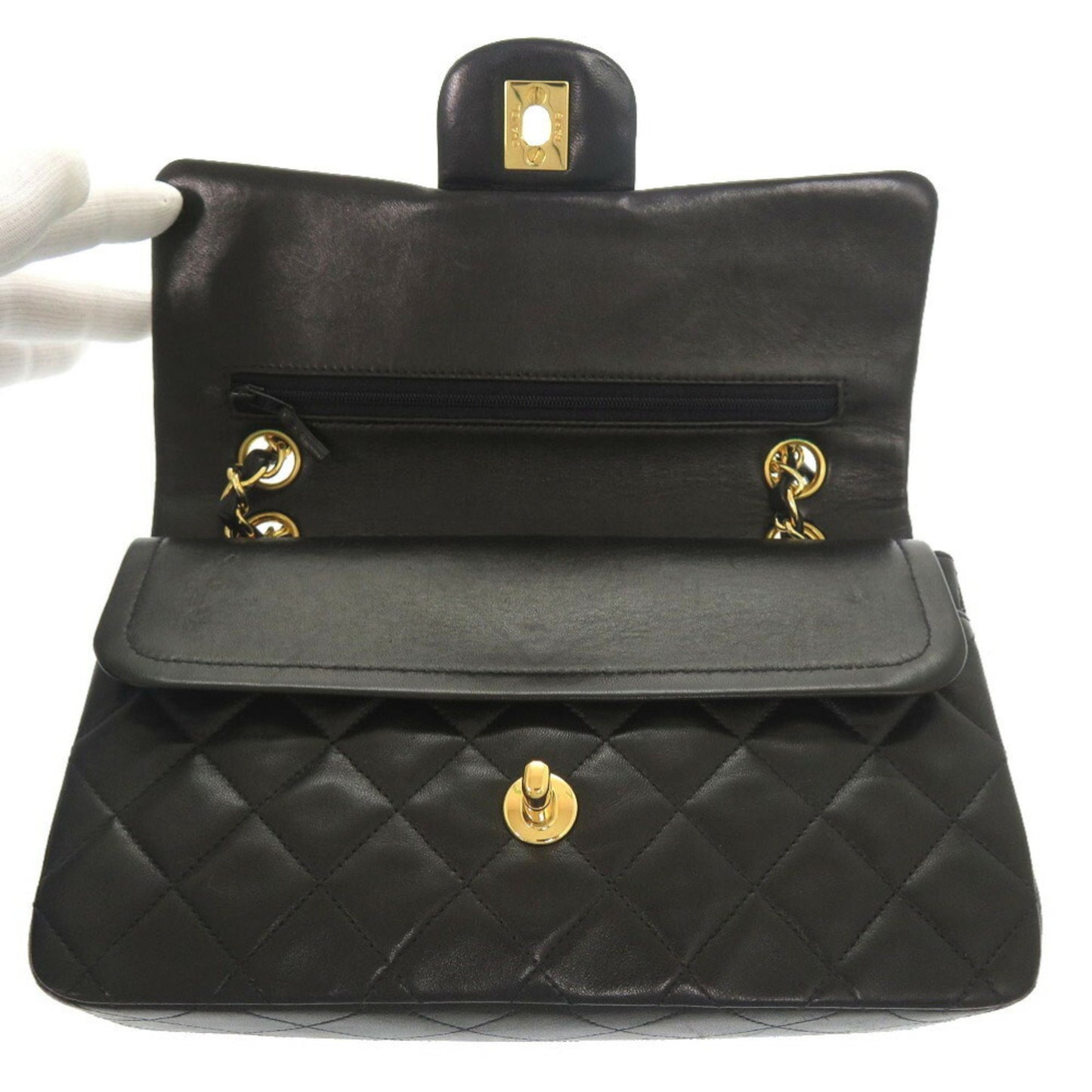 Chanel Black Leather Timeless 23