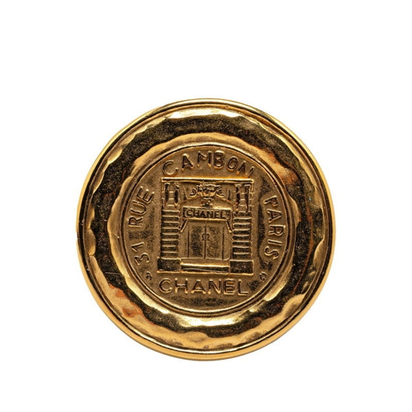 Chanel Gold Gold Plated Logo Cc