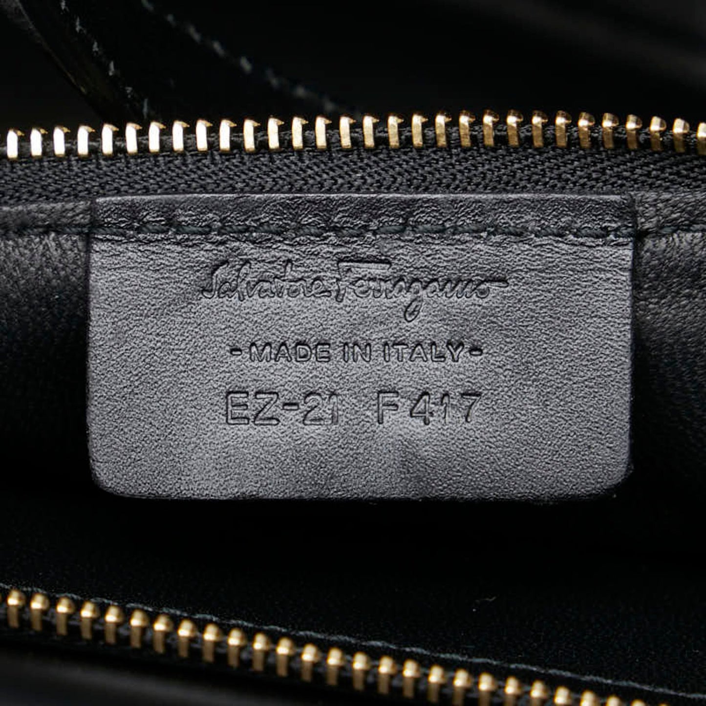 Salvatore Ferragamo Black Leather Gancini