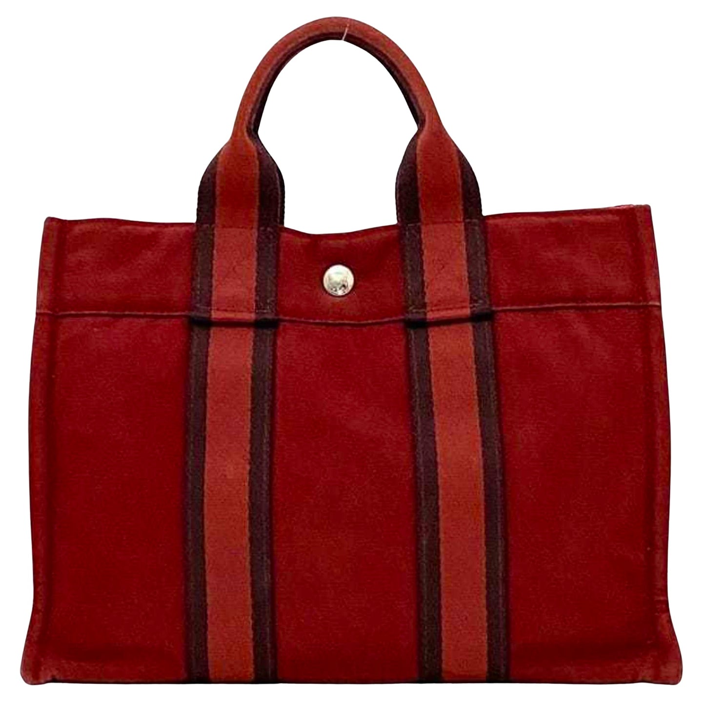 Hermès Red Canvas Fourre Tout