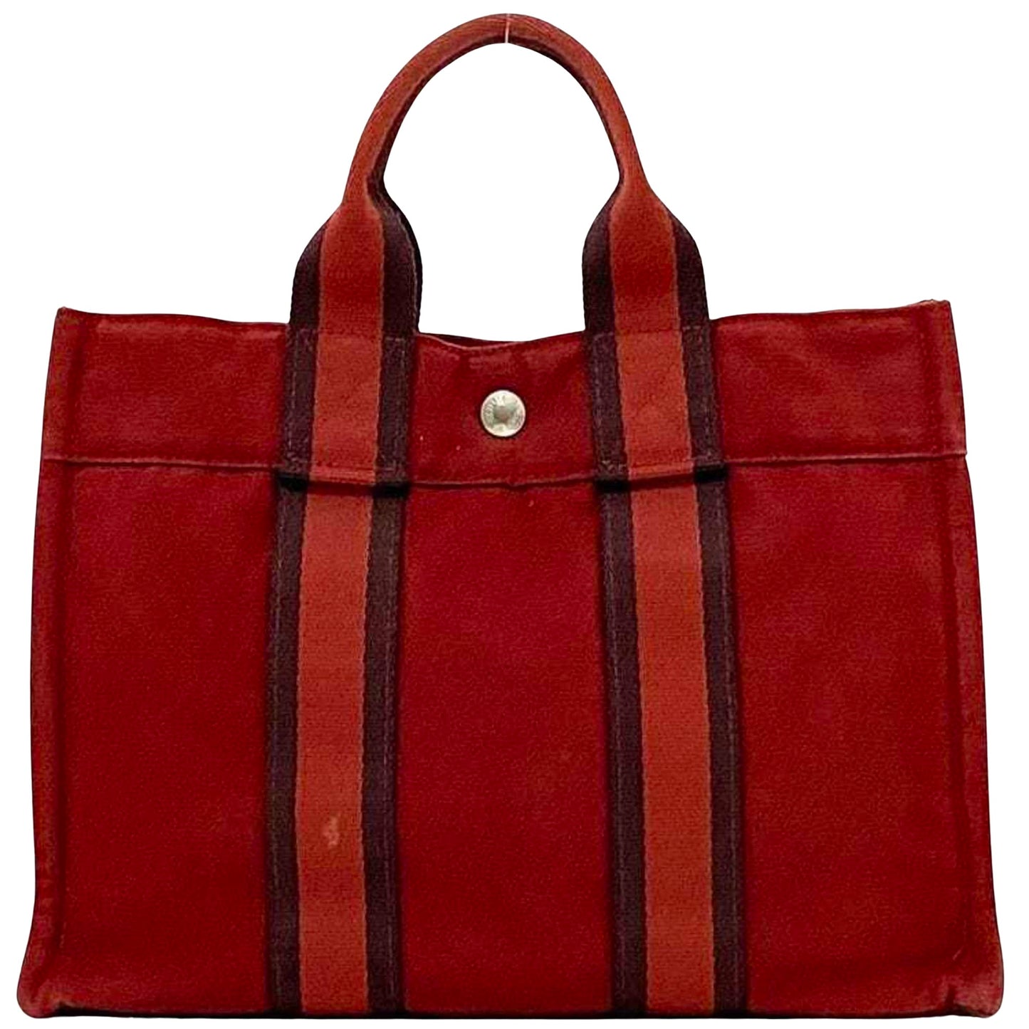 Hermès Red Canvas Fourre Tout