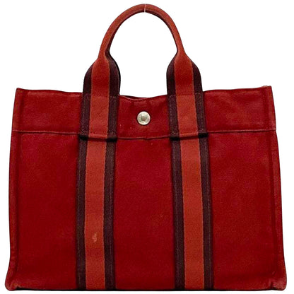 Hermès Red Canvas Fourre Tout
