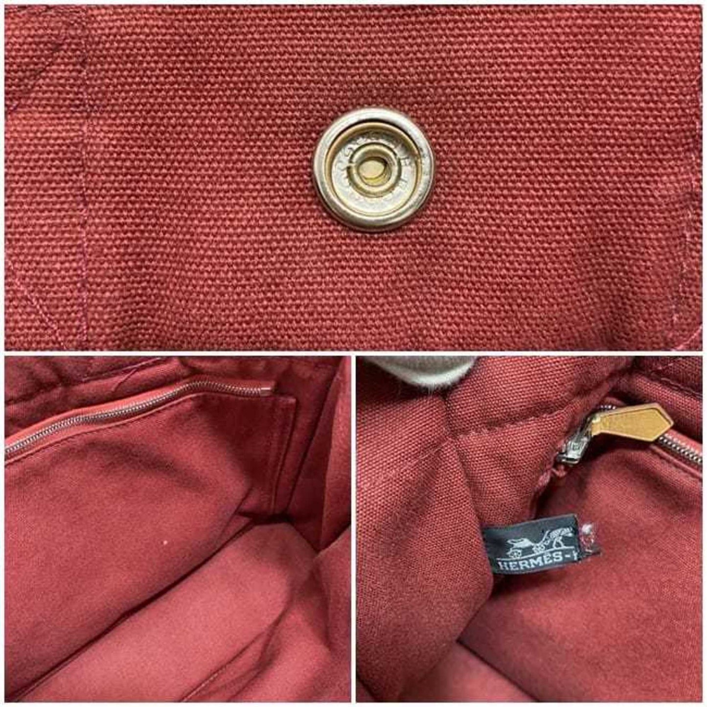 Hermès Red Canvas Fourre Tout