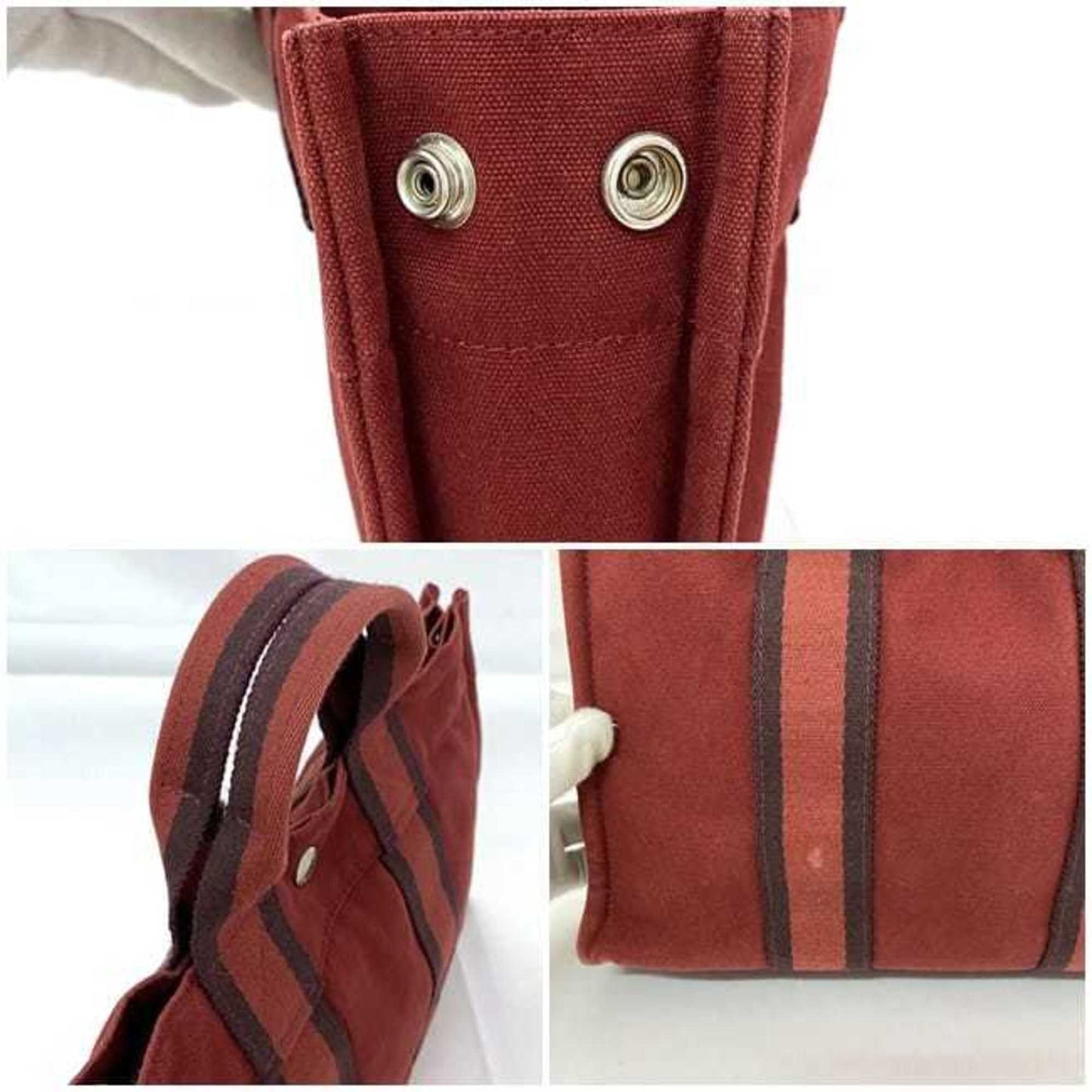 Hermès Red Canvas Fourre Tout