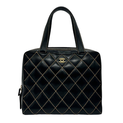Chanel Black Leather Wild Stitch