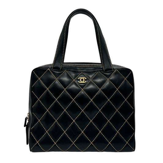 Chanel Black Leather Wild Stitch