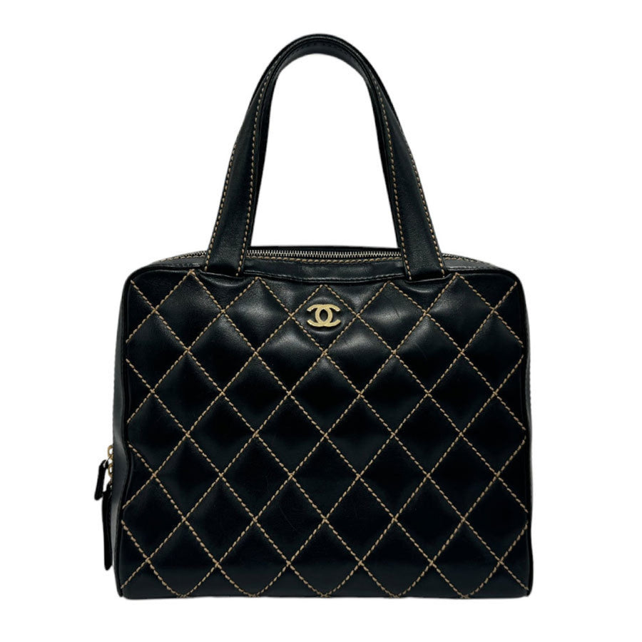 Chanel Black Leather Wild Stitch