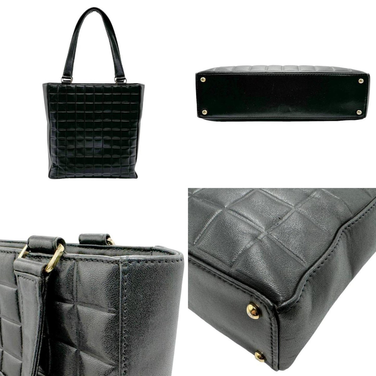 Chanel Black Leather Chocolate Bar