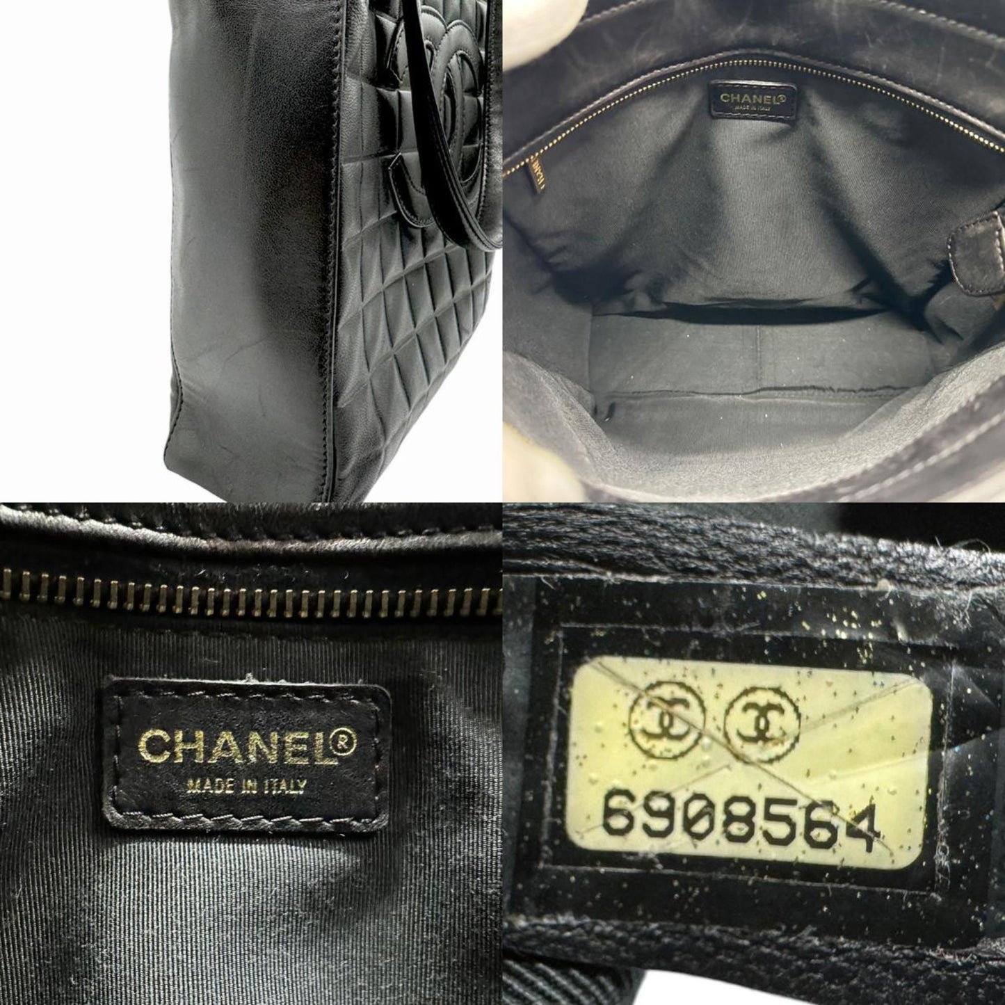 Chanel Black Leather Chocolate Bar