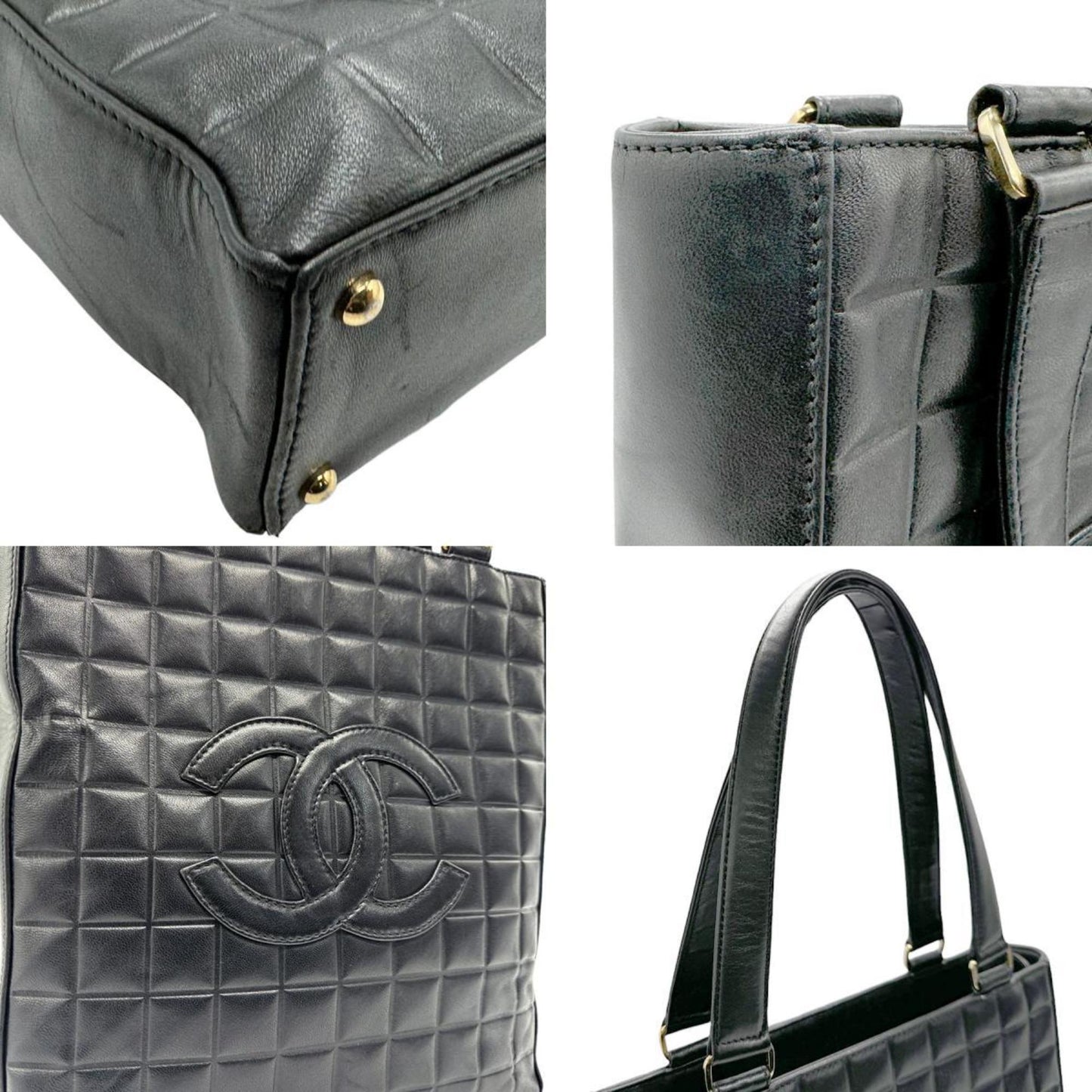 Chanel Black Leather Chocolate Bar