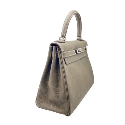 Hermès Gray Leather Kelly 28