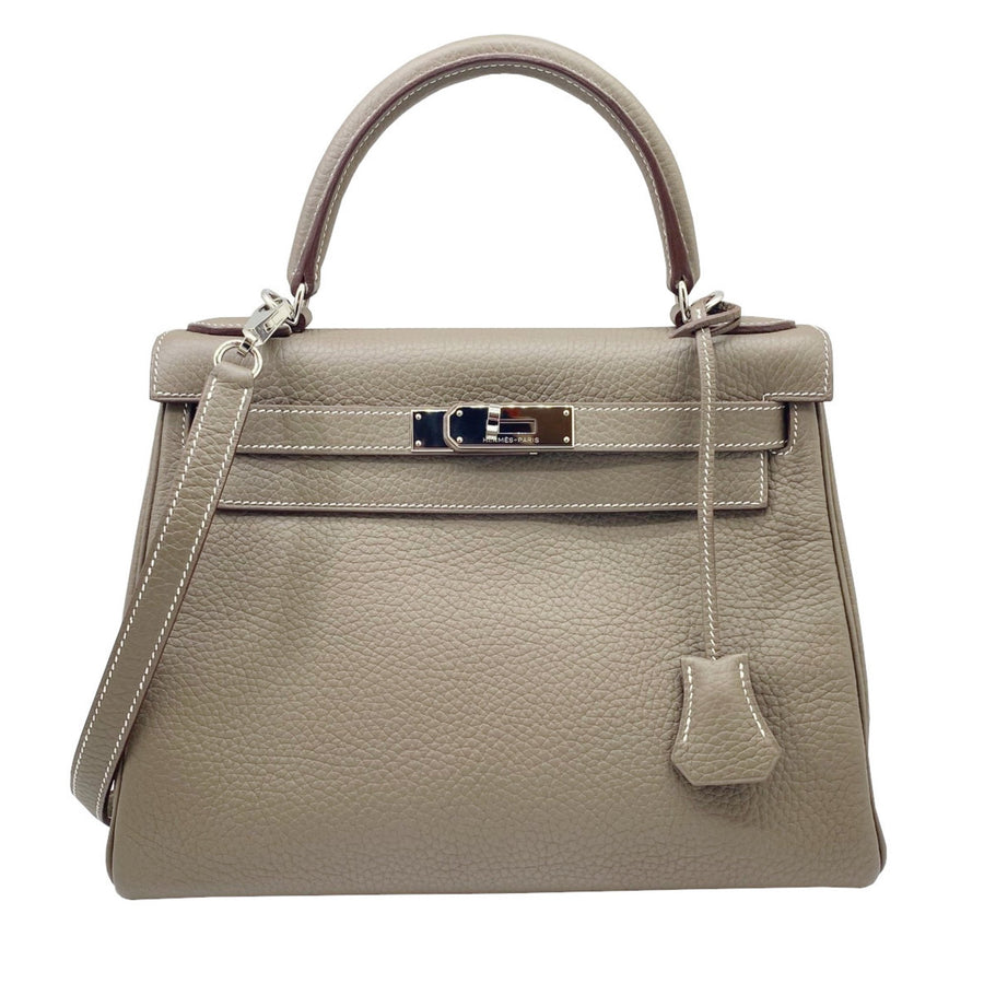 Hermès Gray Leather Kelly 28