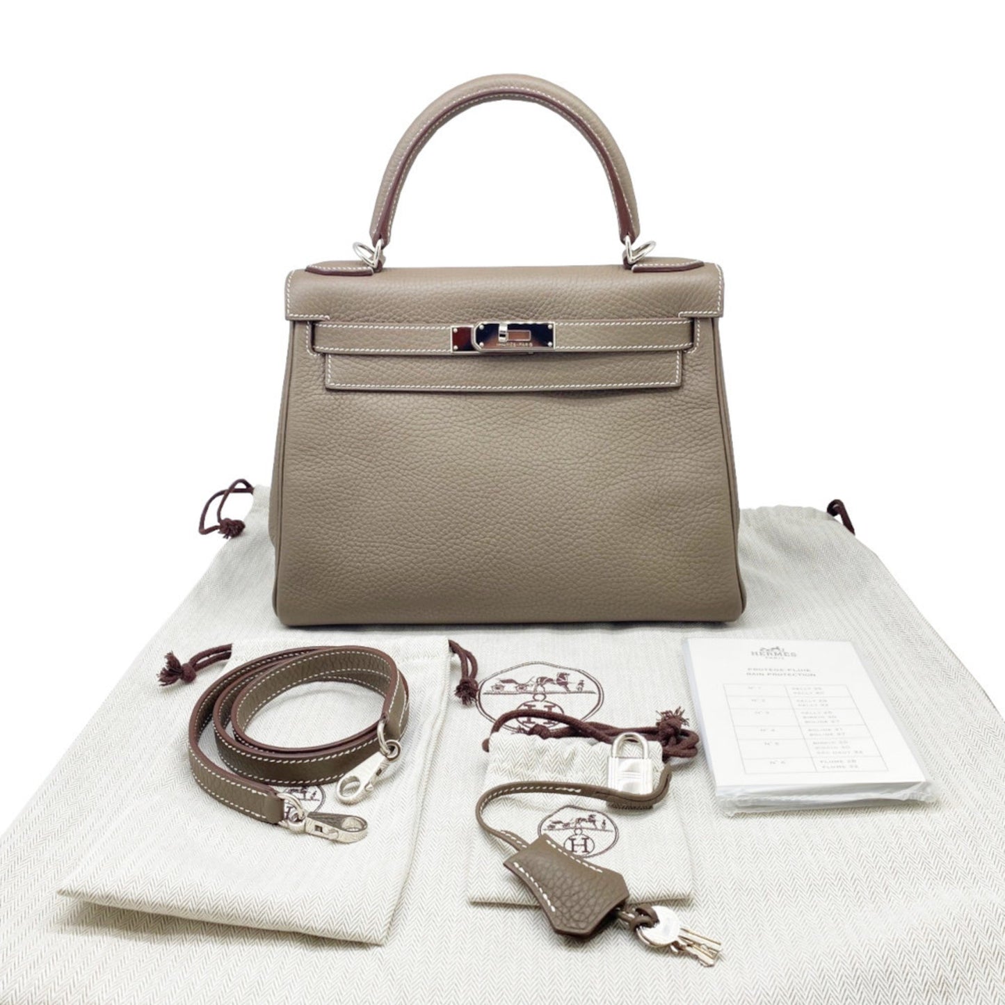 Hermès Gray Leather Kelly 28