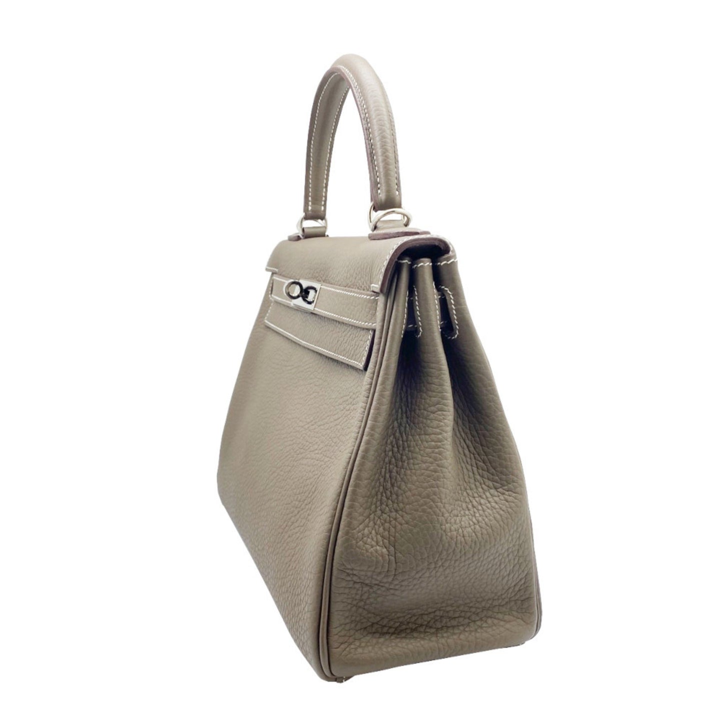 Hermès Gray Leather Kelly 28