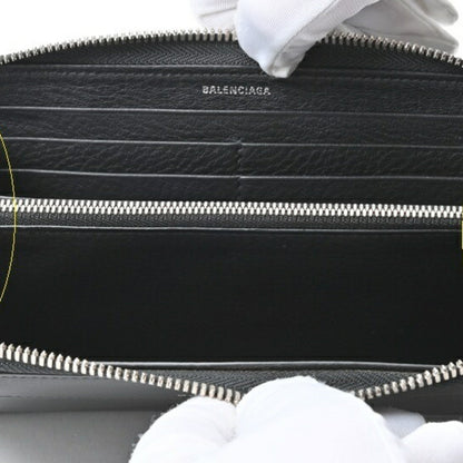 Balenciaga Black Leather Continental Zip Around