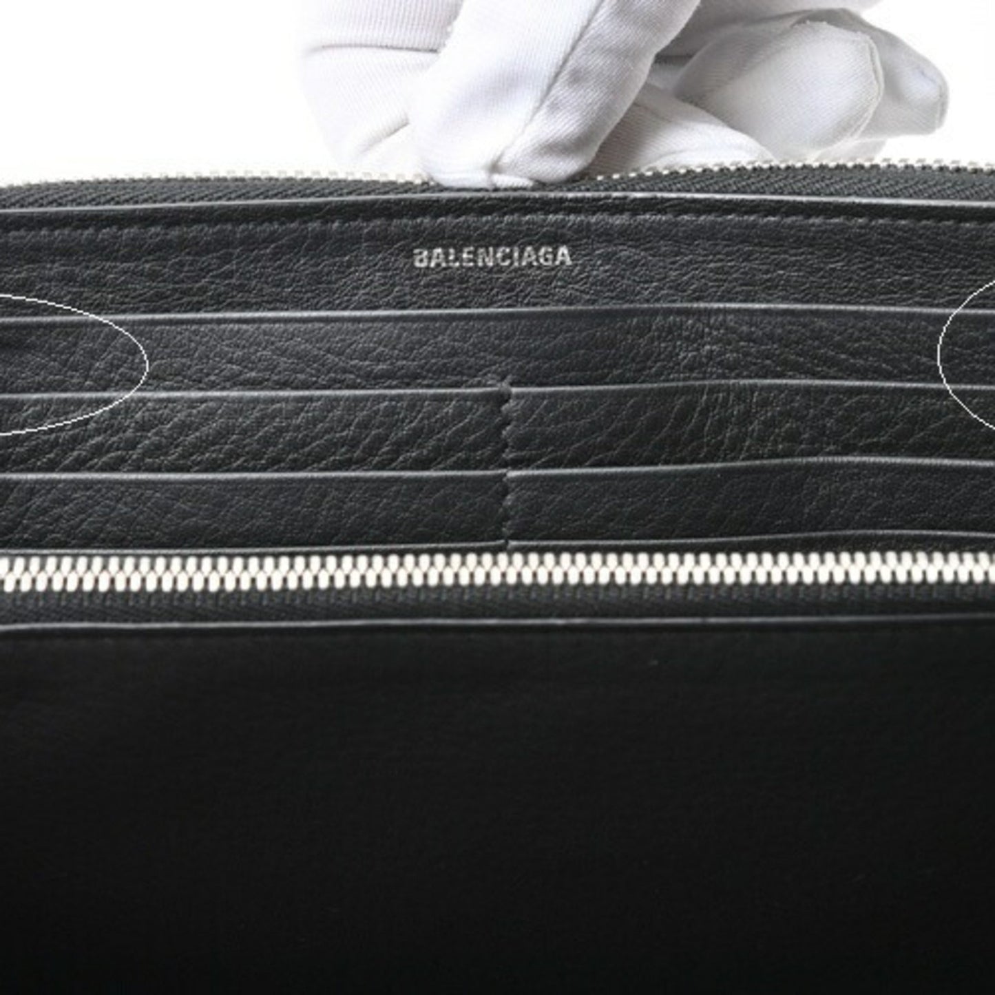 Balenciaga Black Leather Continental Zip Around
