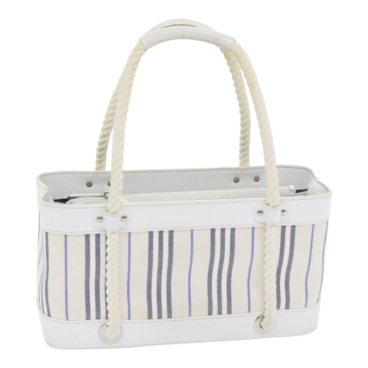 Burberry White Canvas Handbag