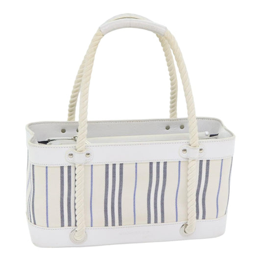 Burberry White Canvas Handbag