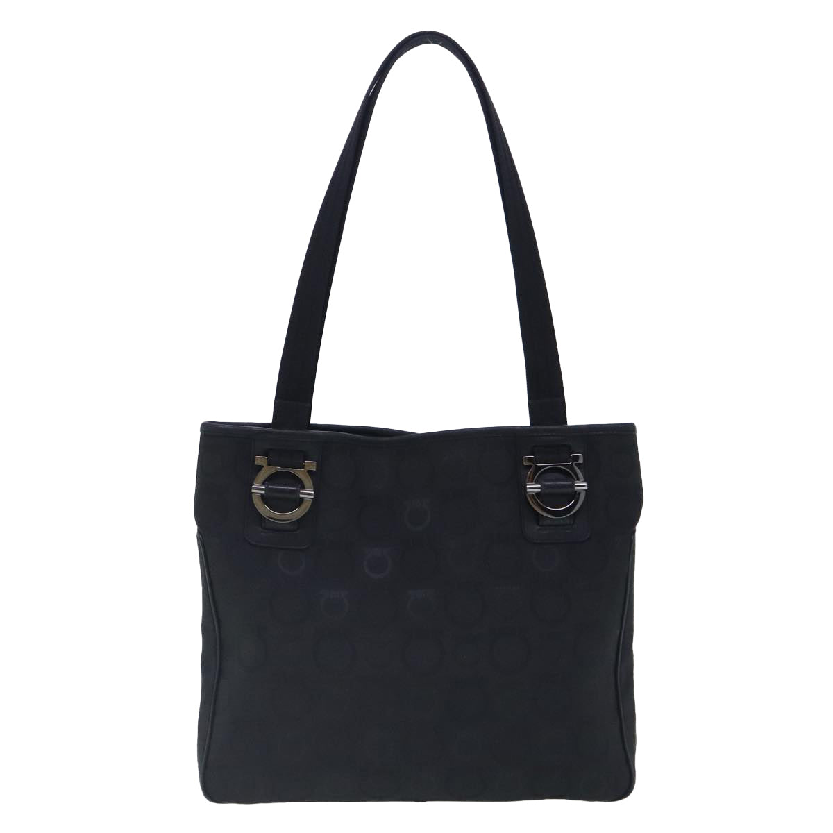 Salvatore Ferragamo Black Canvas Gancini