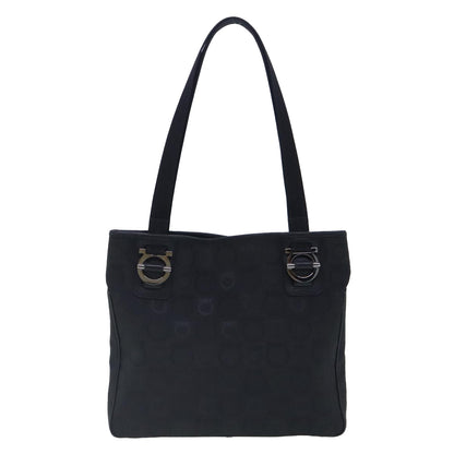 Salvatore Ferragamo Black Canvas Gancini