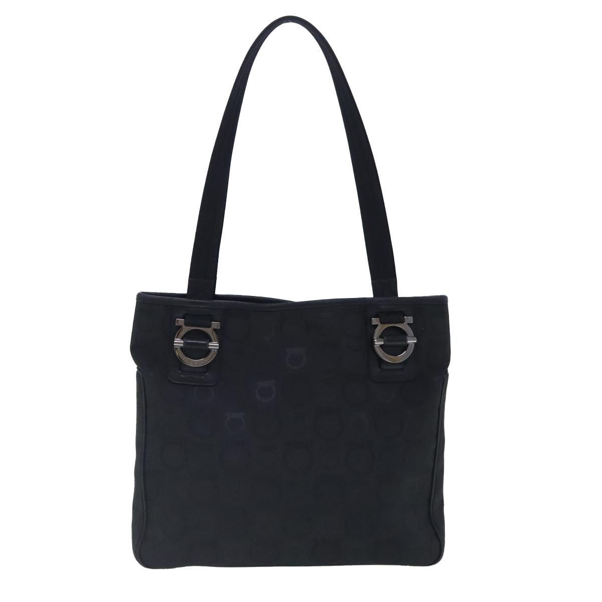 Salvatore Ferragamo Black Canvas Gancini