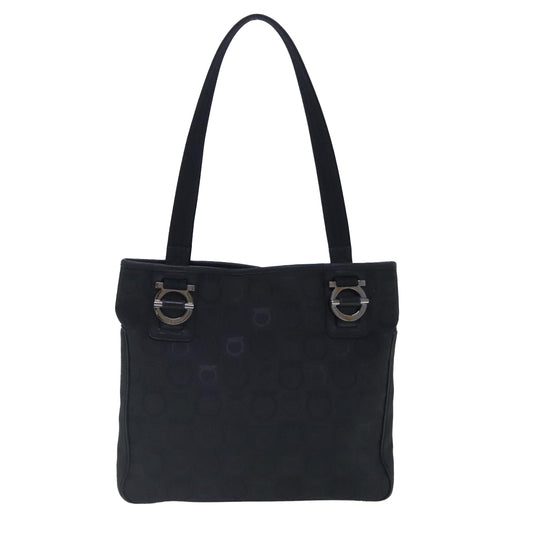 Salvatore Ferragamo Black Canvas Gancini