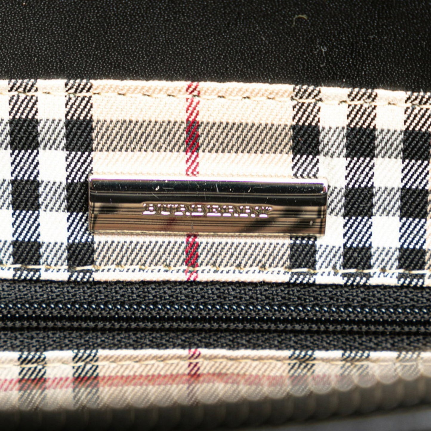 Burberry Black Leather Nova Check