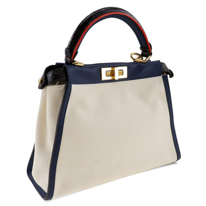 Fendi White Canvas Peekaboo