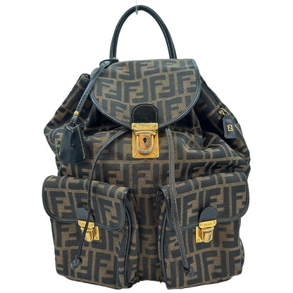 Fendi Brown Canvas Backpack