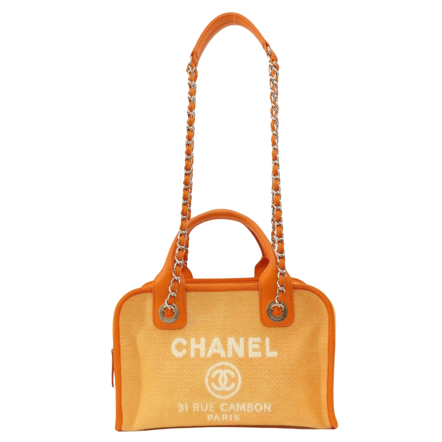 Chanel Orange Canvas Handbag