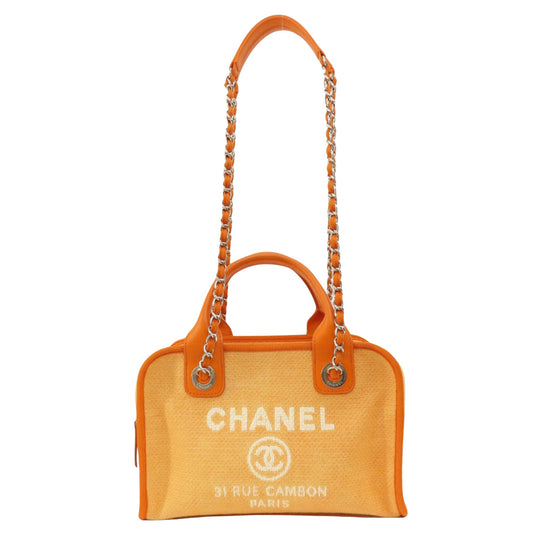 Chanel Orange Canvas Handbag