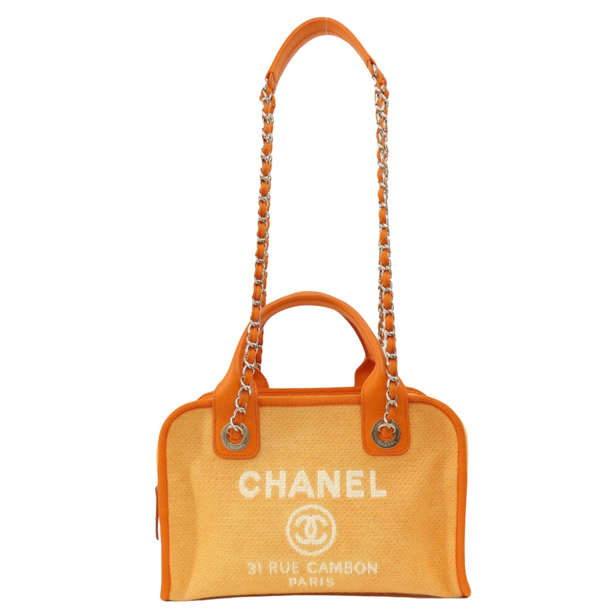 Chanel Orange Canvas Handbag