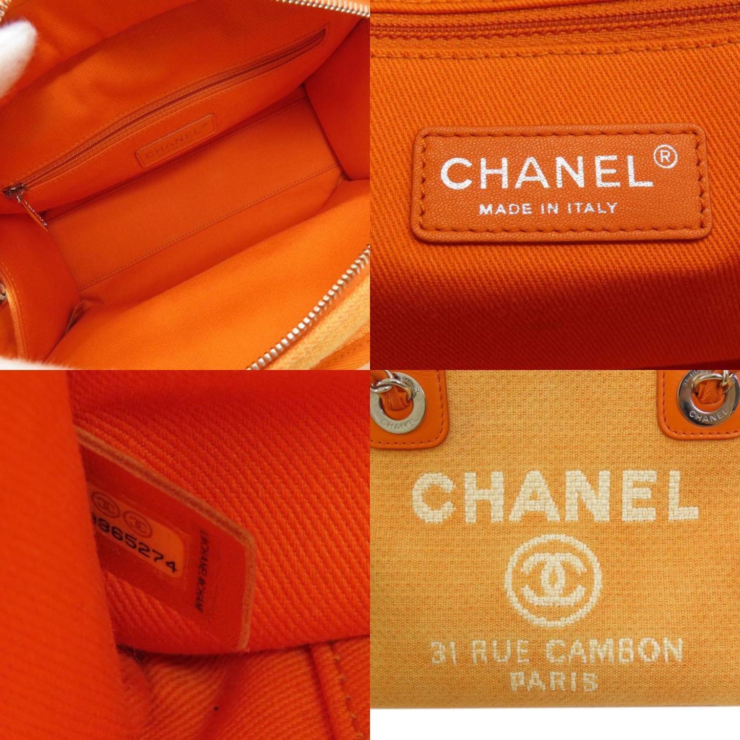Chanel Orange Canvas Handbag