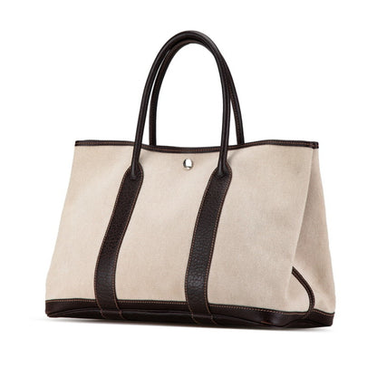 Hermès Brown Canvas Garden Party