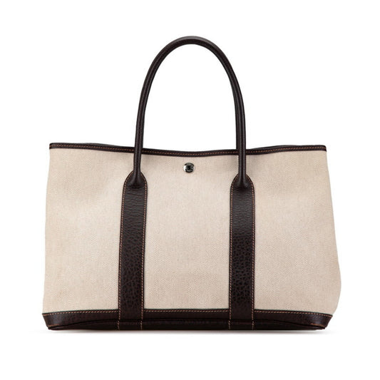 Hermès Brown Canvas Garden Party