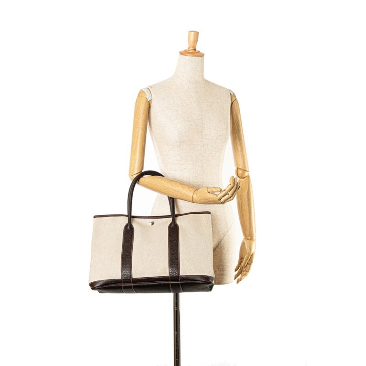 Hermès Brown Canvas Garden Party