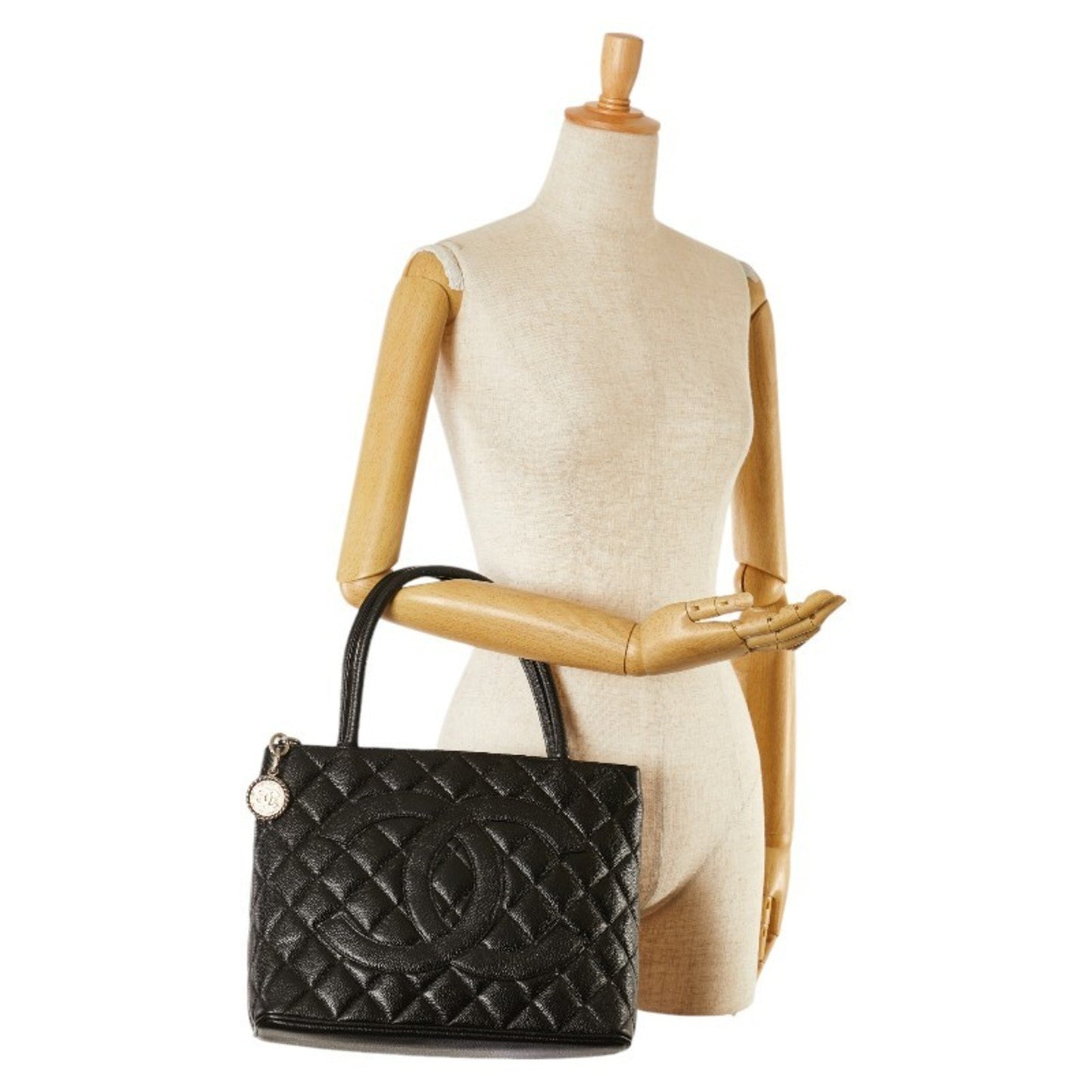 Chanel Black Leather Medaillon
