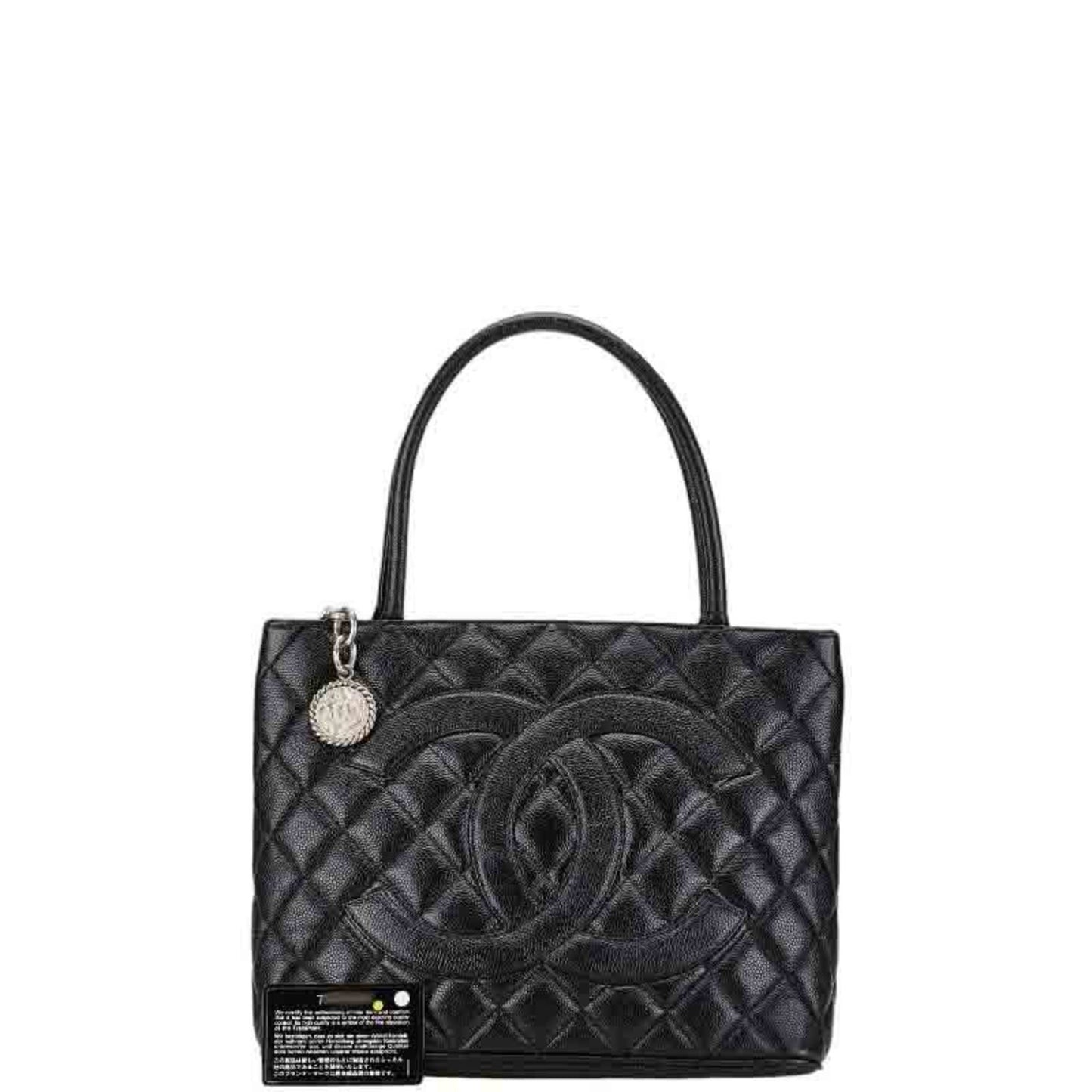 Chanel Black Leather Medaillon